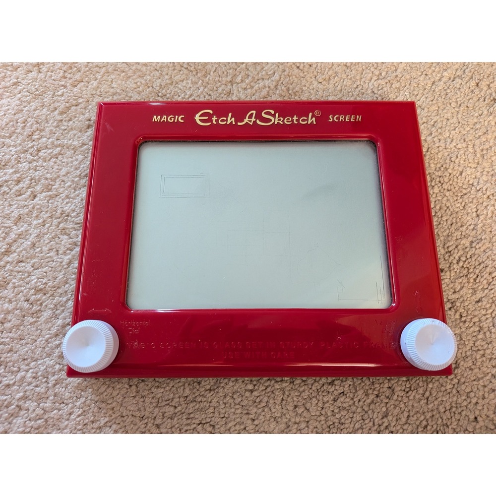 Spin Master Classic Magic Etch A Sketch Red Frame Mechanical Drawing Toy